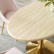 Load image into Gallery viewer, Lippa 60" Oval Faux Travertine Dining Table by Modway