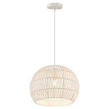 Load image into Gallery viewer, Round Farmhouse Rattan Pendant Lights with Adjustable Hanging Rope-Beige