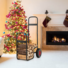 Load image into Gallery viewer, Firewood Log Cart Carrier with Wear-Resistant and Shockproof Rubber Wheels