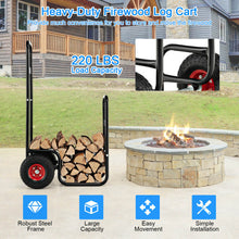 Load image into Gallery viewer, Firewood Log Cart Carrier with Wear-Resistant and Shockproof Rubber Wheels