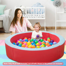 Load image into Gallery viewer, Large Round Foam Ball Pit with PU Surface and 50 Balls-Red