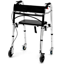 Load image into Gallery viewer, Height Adjustable Aluminum Walker with Rolling Wheels and Brakes