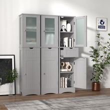 Load image into Gallery viewer, Tall Floor Storage Cabinet with 2 Doors and 1 Drawer for Bathroom-Gray