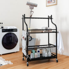 Load image into Gallery viewer, Garden Tool Organizer with Wheels and Hooks-Black