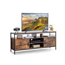 Load image into Gallery viewer, 58 Inch Industrial TV Stand with Cabinets and Adjustable Shelf for TVs up to 65 Inch-Rustic Brwon