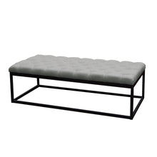 Load image into Gallery viewer, Mateo Black Powder Coat Metal Large Linen Tufted Bench by Diamond Sofa - Grey