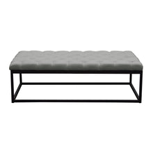 Load image into Gallery viewer, Mateo Black Powder Coat Metal Large Linen Tufted Bench by Diamond Sofa - Grey