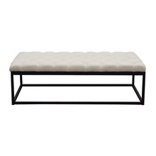 Load image into Gallery viewer, Mateo Black Powder Coat Metal Large Linen Tufted Bench by Diamond Sofa - Desert Sand Linen