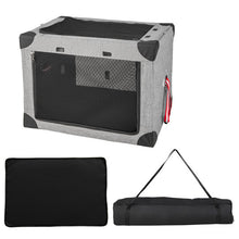 Load image into Gallery viewer, M/L/XL 3-Door Dog Crate with Removable Pad and Metal Frame-L
