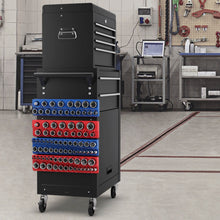 Load image into Gallery viewer, 6-Piece Metric and SAE Magnetic Socket Organizer Set-Red and Blue