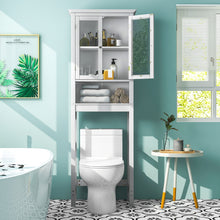 Load image into Gallery viewer, Over the Toilet Storage Cabinet with Double Tempered Glass Doors