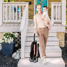 Load image into Gallery viewer, One-Hand Folding Portable Lightweight Baby Stroller with Aluminum Frame-Pink