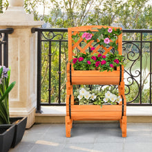 Load image into Gallery viewer, 2-Tier Raised Garden Bed with 2 Cylindrical Planter Boxes and Trellis-Orange
