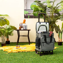 Load image into Gallery viewer, 50-Can Large Leakproof Rolling Cooler with Detachable Bottom Plate-Gray