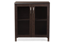 Load image into Gallery viewer, Baxton Studio Sintra Modern and Contemporary Dark Brown Sideboard Storage Cabinet with Glass Doors