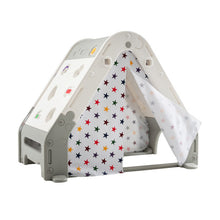 Load image into Gallery viewer, Kid's Triangle Climber with Tent Cover and with Climbing Wall-Gray