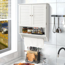 Load image into Gallery viewer, 2-Doors Bathroom Wall-Mounted Medicine Cabinet with Towel Bar-White