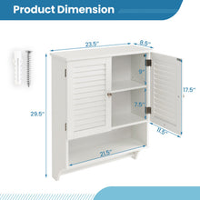 Load image into Gallery viewer, 2-Doors Bathroom Wall-Mounted Medicine Cabinet with Towel Bar-White