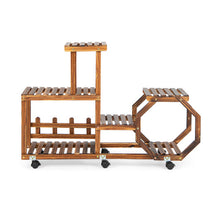 Load image into Gallery viewer, 6-Layer Wooden Plant Stand for 8 Pots-Brown