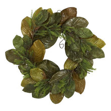 Load image into Gallery viewer, 26" Magnolia Leaf Artificial Wreath