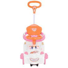 Load image into Gallery viewer, 3 in 1 Kids Riding Push Sliding Swinging Car w/ Handle-White