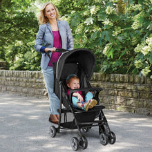 Load image into Gallery viewer, 5-Point Safety System Foldable Lightweight Baby Stroller-Black