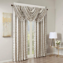 Load image into Gallery viewer, Sunsmart Cassius Marble Jacquard Total Blackout Rod Pocket/Back Tab Curtain Panel SS40-0099 By Olliix