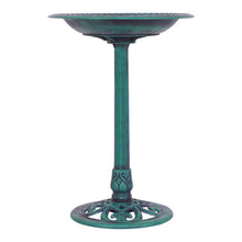 Load image into Gallery viewer, Outdoor Garden Green Pedestal Bird Bath Feeder
