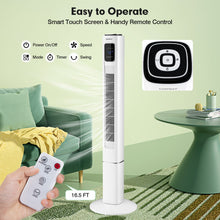 Load image into Gallery viewer, Portable 48 Inch Oscillating Standing Bladeless Tower Fans with 3 Speeds Remote Control-White