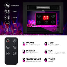 Load image into Gallery viewer, 28.5 inch Recessed Mounted Standing Fireplace Heater with 3 Flame Option