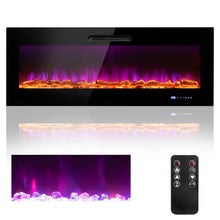 Load image into Gallery viewer, 50/60 Inch Wall Mounted Recessed Electric Fireplace with Decorative Crystal and Log-50 inches