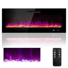 Load image into Gallery viewer, 50/60 Inch Wall Mounted Recessed Electric Fireplace with Decorative Crystal and Log-60 inches