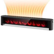 Load image into Gallery viewer, 1400W Electric Baseboard Heater with Realistic Multicolor Flame-Black