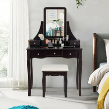 Load image into Gallery viewer, Vanity Set of Mirror Drawers Storage Box Makeup-Brown