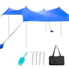 Load image into Gallery viewer, 10 x 10 Feet Large Beach Sunshade Beach Tent Canopy with Sandbags-Blue