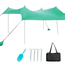 Load image into Gallery viewer, 10 x 10 Feet Large Beach Sunshade Beach Tent Canopy with Sandbags-Green