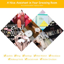 Load image into Gallery viewer, Lockable Mirrored Jewelry Cabinet with Stand and Led Lights-Brown