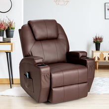 Load image into Gallery viewer, Massage Recliner Chair with Lumbar Heating Function-Brown