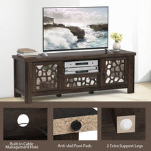 Load image into Gallery viewer, 55 Inch Retro TV Stand Media Entertainment Center with Mirror Doors and Drawer-Dark Brown