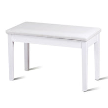 Load image into Gallery viewer, Solid Wood PU Leather Padded Piano Bench Keyboard Seat-White