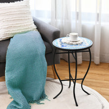 Load image into Gallery viewer, Mosaic Side Round Balcony Bistro End Table with Ceramic Tile Top