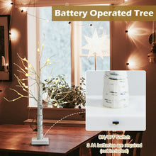 Load image into Gallery viewer, 2 Feet Pre-lit White Twig Birch Tree Battery Powered for Christmas Holiday