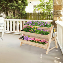 Load image into Gallery viewer, 3 Tier Wooden Vertical Raised Garden Bed with Storage Shelf