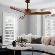 Load image into Gallery viewer, 52 Inch Modern Ceiling Fan Indoor Outdoor Brushed Nickel Finish with Remote