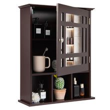 Load image into Gallery viewer, Wall Mounted and Mirrored Bathroom Cabinet-Brown