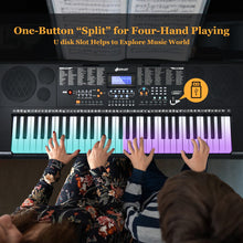 Load image into Gallery viewer, 61-Key Electronic Keyboard Piano Set with Full Size Lighted Keys
