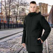 Load image into Gallery viewer, Men's Hooded Insulated Winter Puffer Parka Coat-Black-XXL