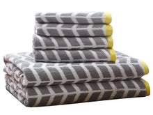 Load image into Gallery viewer, Intelligent Design Nadia 6 Piece Cotton Jacquard Towel Set ID91-525 By Olliix