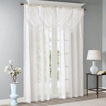 Load image into Gallery viewer, Diamond Sheer Embroidered Waterfall Valance -38X46" MP41-4933 By Olliix