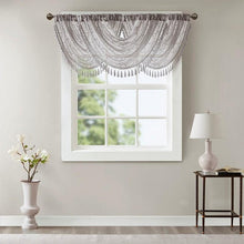 Load image into Gallery viewer, Diamond Sheer Embroidered Waterfall Valance -38X46" MP41-4941 By Olliix